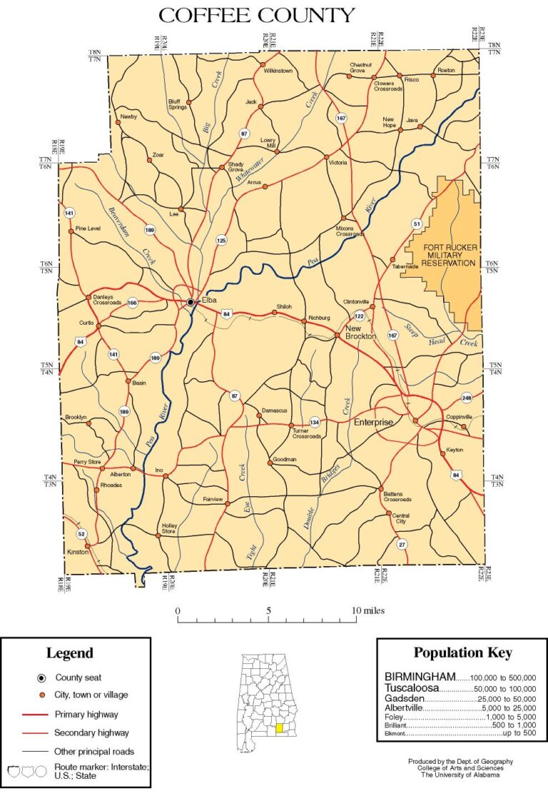 Map Of Coffee County Alabama