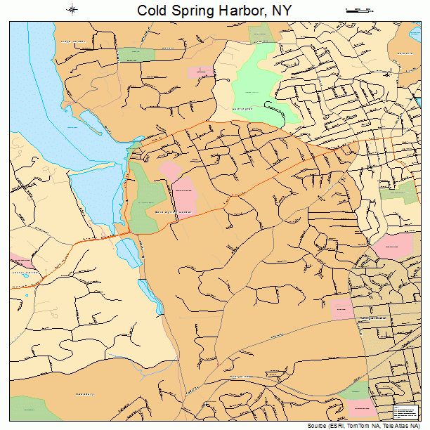 Cold Spring Harbor New York Street Map