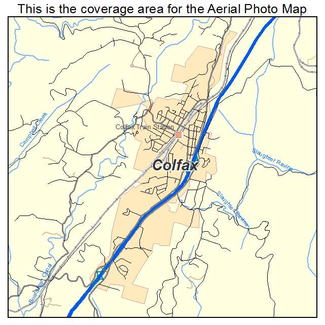 Aerial Photography Map of Colfax, CA
