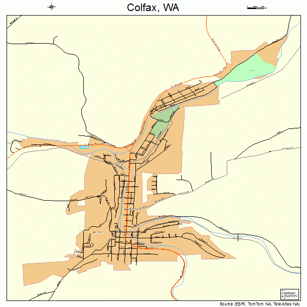 Map Of Colfax Washington