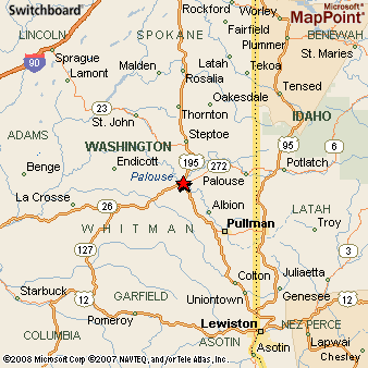 Colfax, Washington Area Map & More