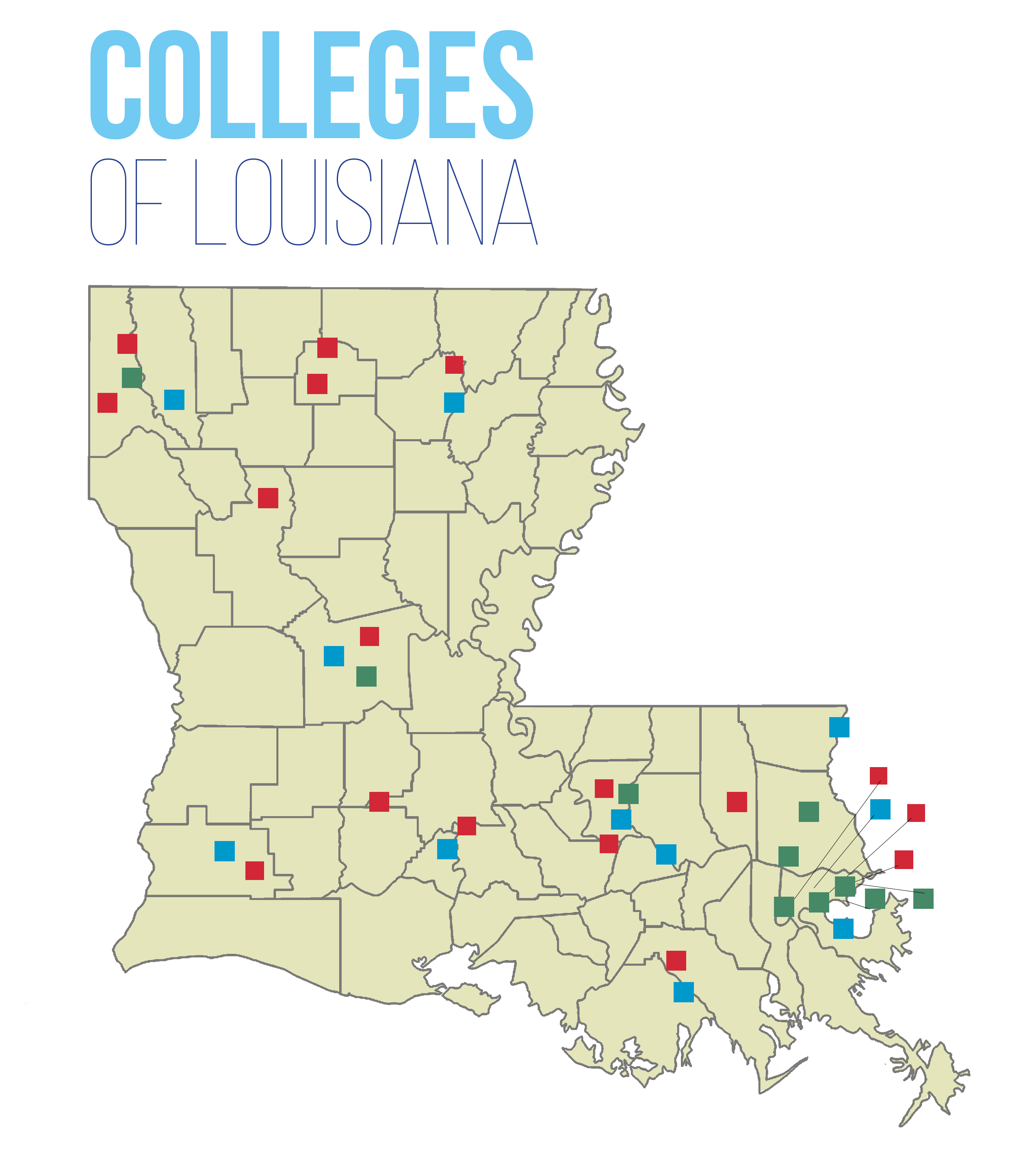 Colleges In Louisiana Map