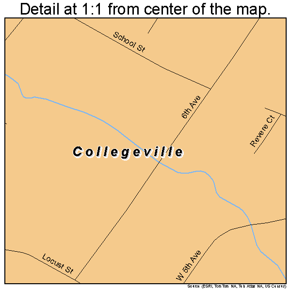 Detail of Collegeville Pennsylvania Street Map 4215192