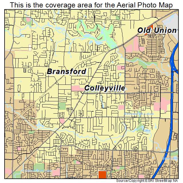 Aerial Photography Map of Colleyville, TX Texas