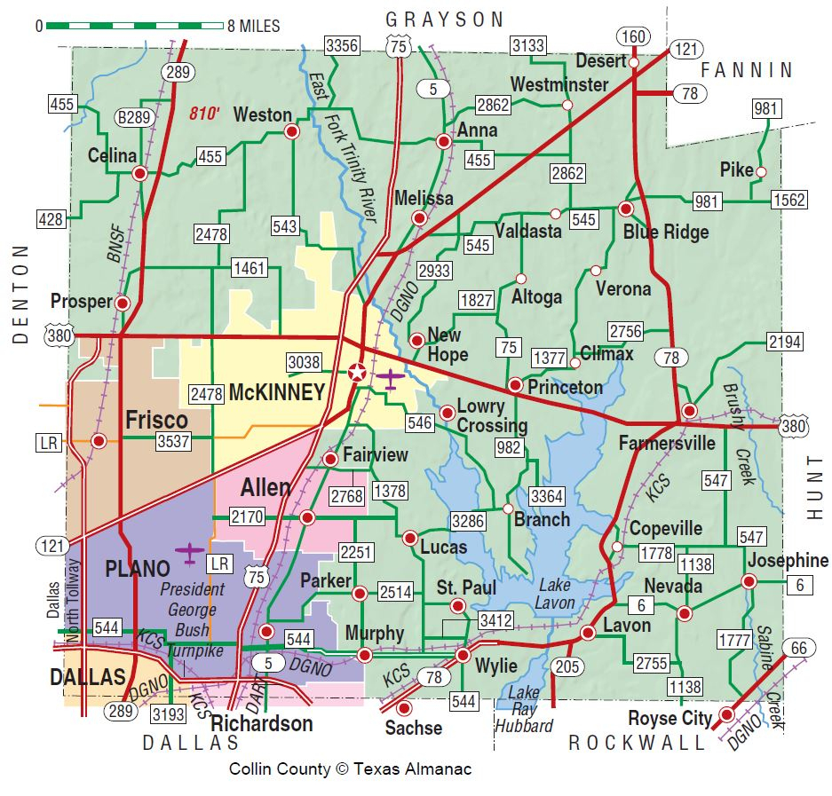 Texas State Historical Map of Northeast Texas Counties