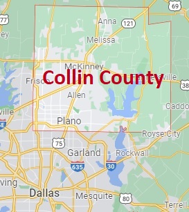 Collin County on the Map of Texas 2025