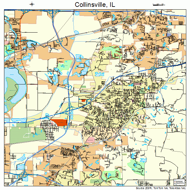 Collinsville Illinois Street Map 1715599