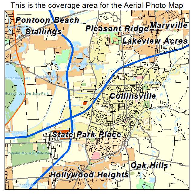 Aerial Photography Map of Collinsville, IL Illinois
