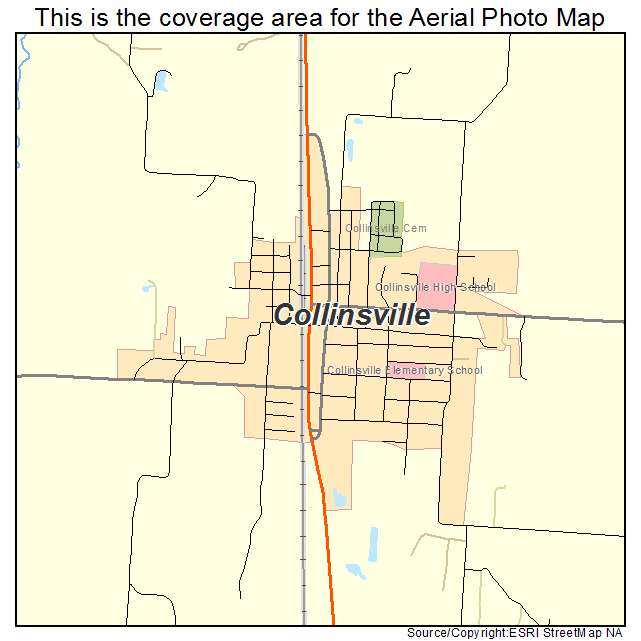 Aerial Photography Map of Collinsville, TX Texas