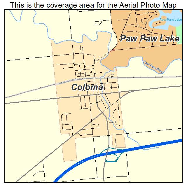 Aerial Photography Map of Coloma, MI