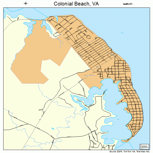 Street Map of Colonial Beach Virginia