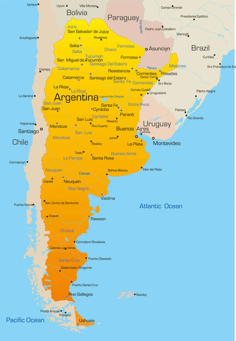 Map Of Chile And Argentina