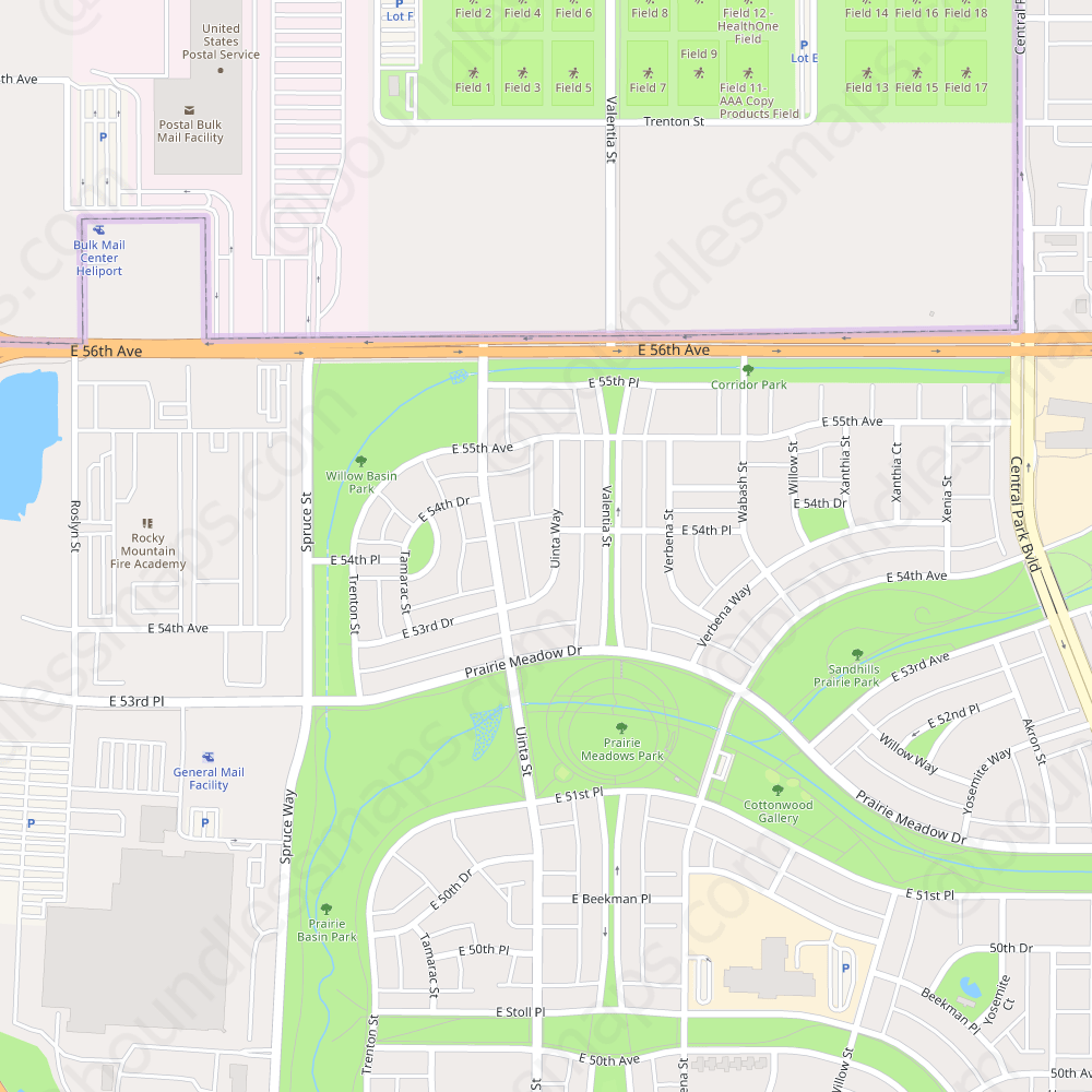 Modern Atlas Vector Map of Commerce City