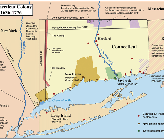 Map Of Colony Of Connecticut