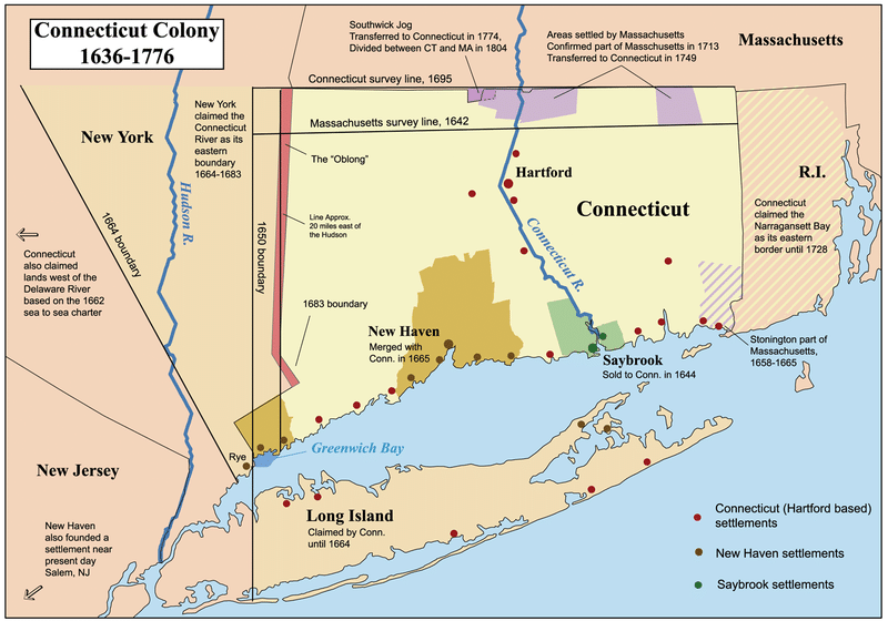 Connecticut Colony Map