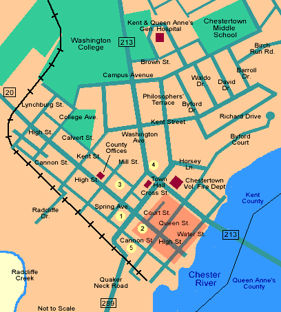 Historic Map of Chestertown Maryland