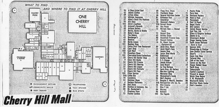 Cherry Hill Mall Map From Brochure