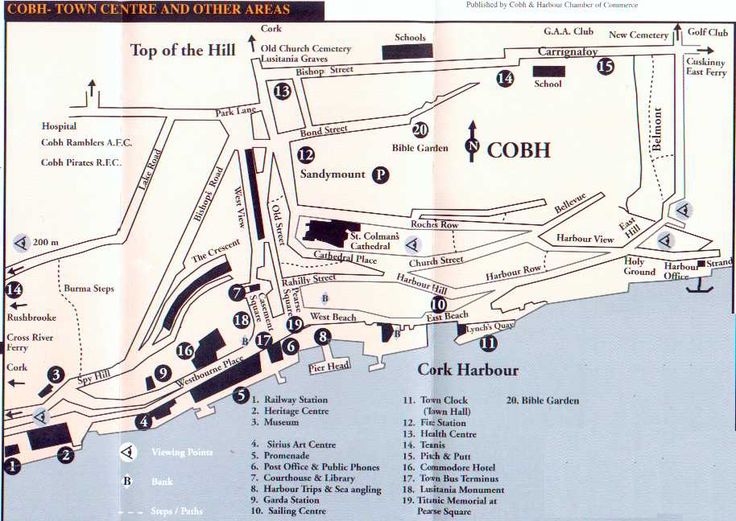 Cobh, County Cork, Ireland Map