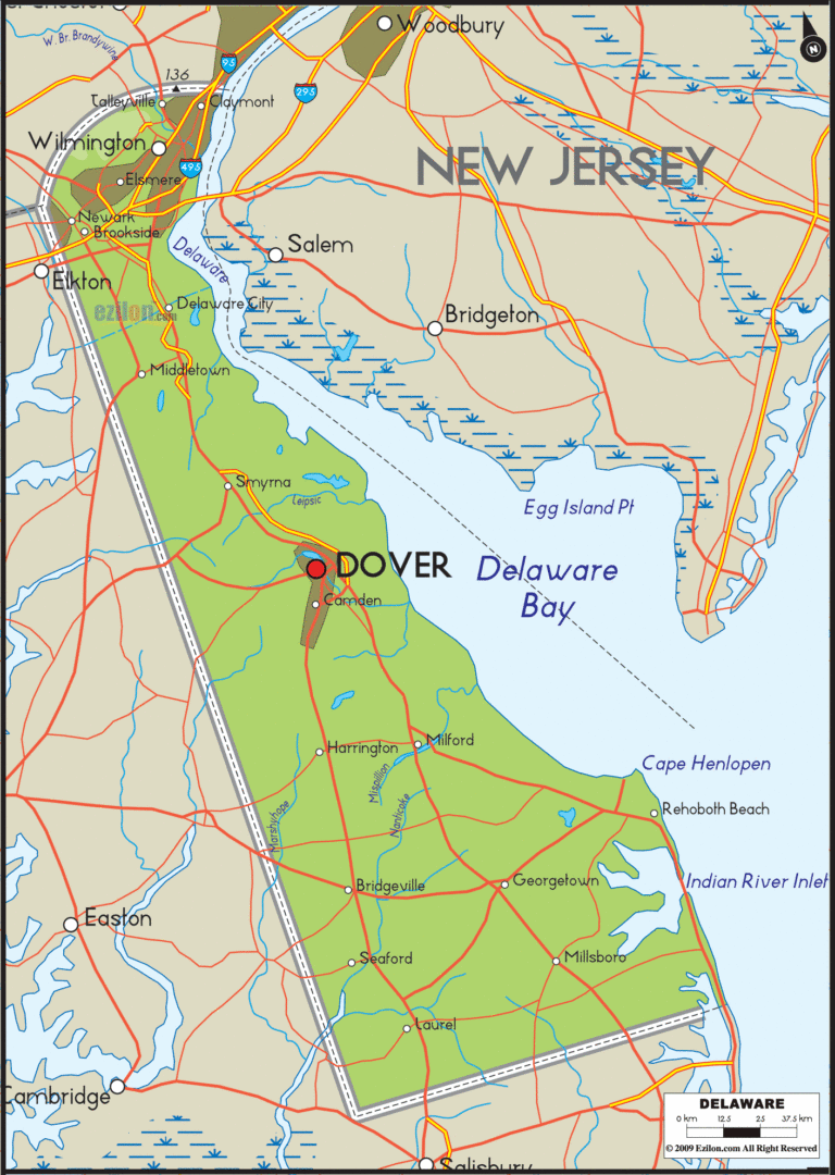 Map Of Coastal Delaware