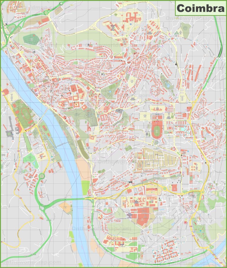 Map Of Coimbra Portugal
