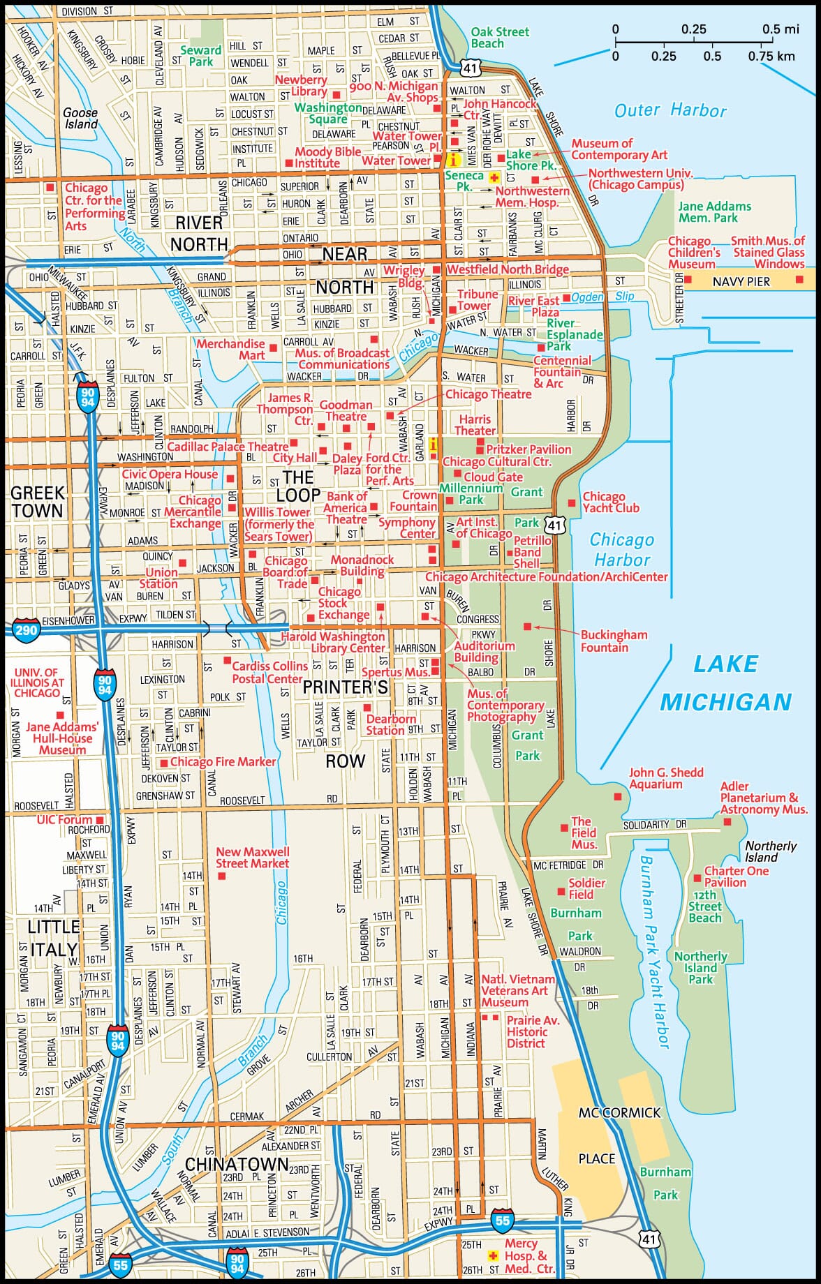 Guide to Chicago Map