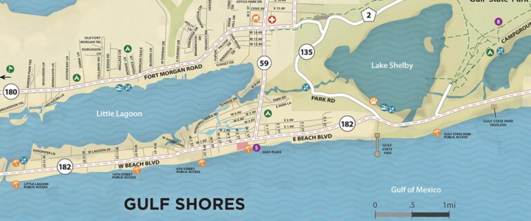 Map Of Gulf Shores Orange Beach Alabama