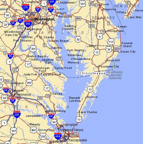Chincoteague Island Maps - East Shore
