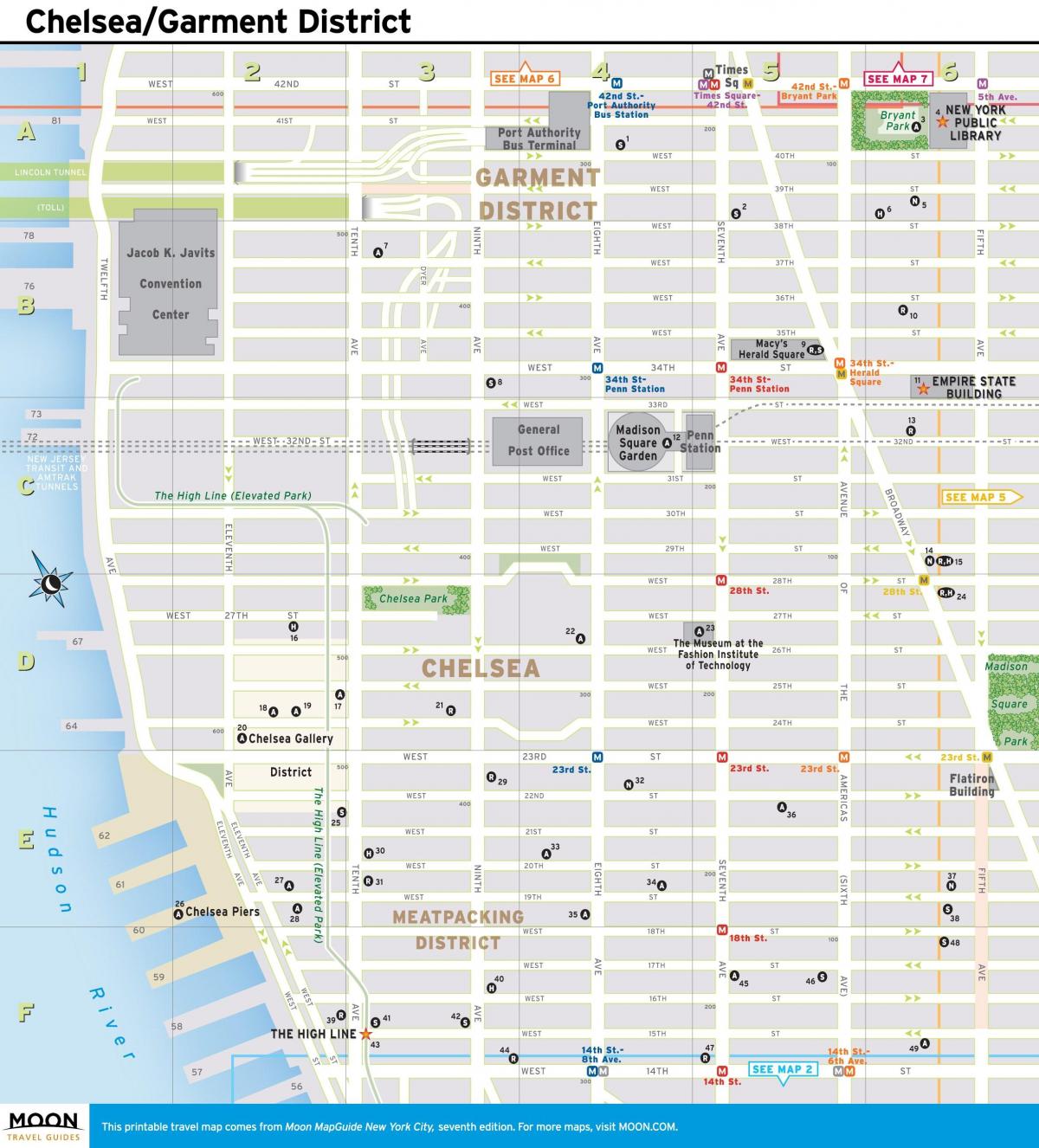 El Chelsea de Nueva York mapa - NYC Chelsea mapa