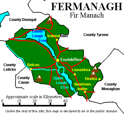 County Fermanagh: Map and other information