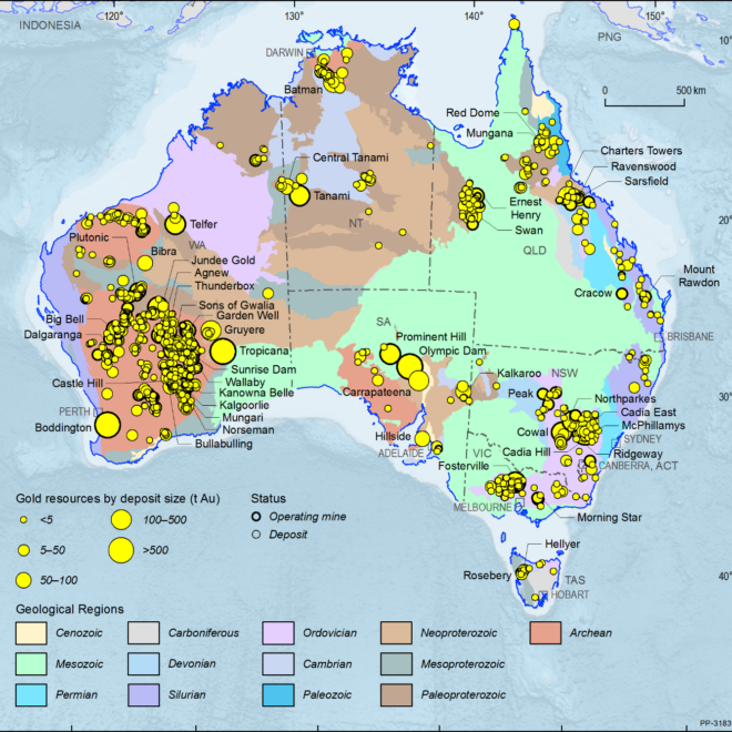 Map Of Gold In Australia