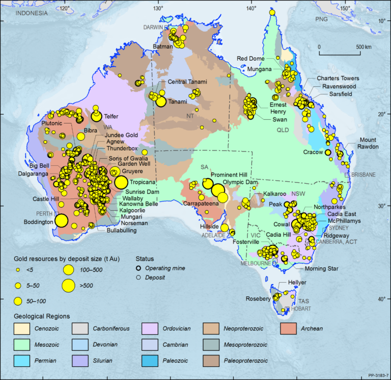 Map Of Gold In Australia