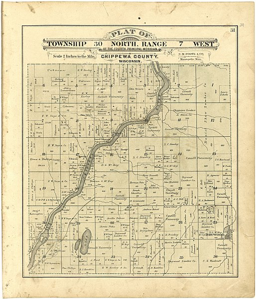 Plat Map of Chippewa County Wisconsin