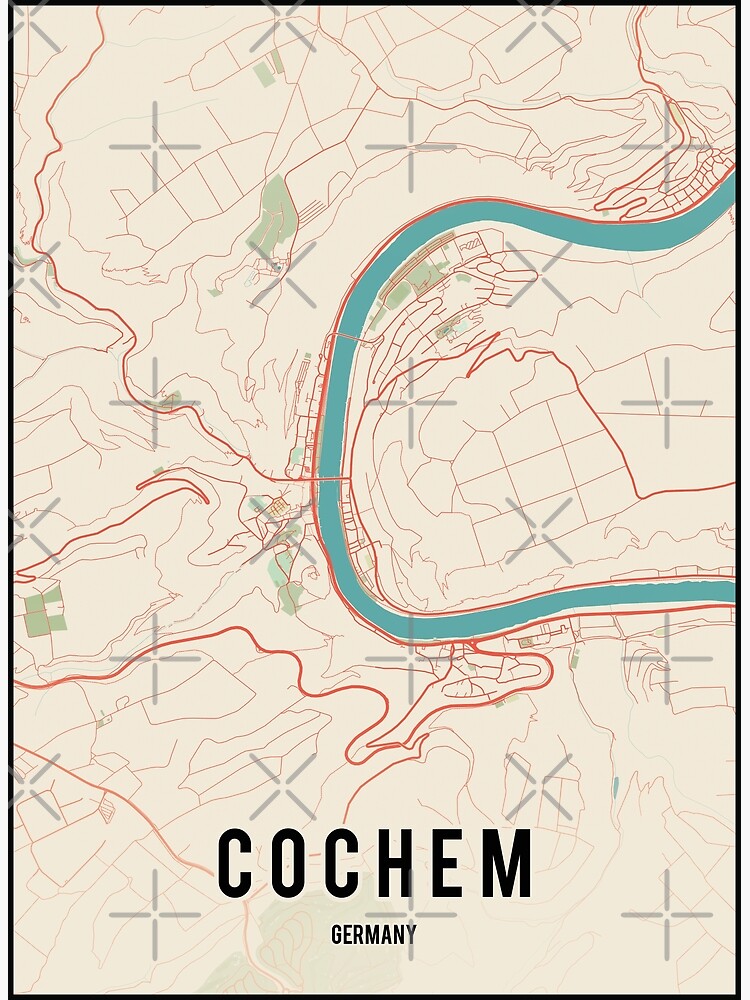 Cochem map germany poster
