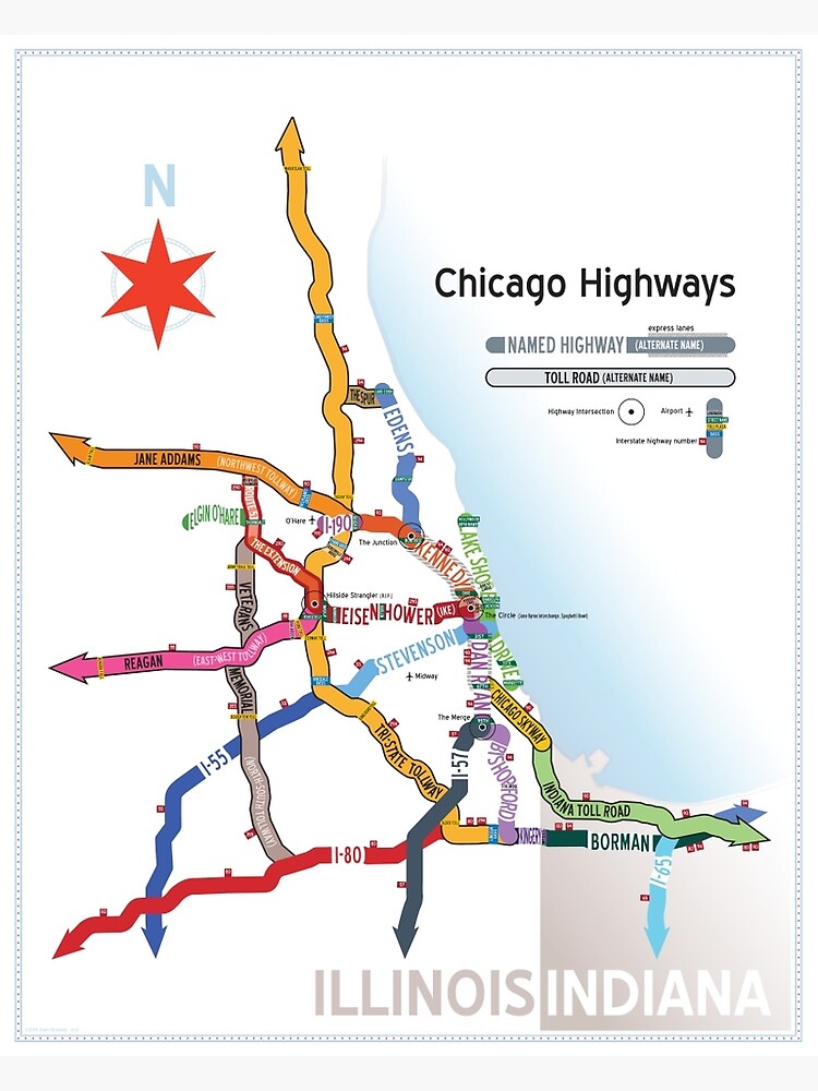 Chicago Highway Names Map
