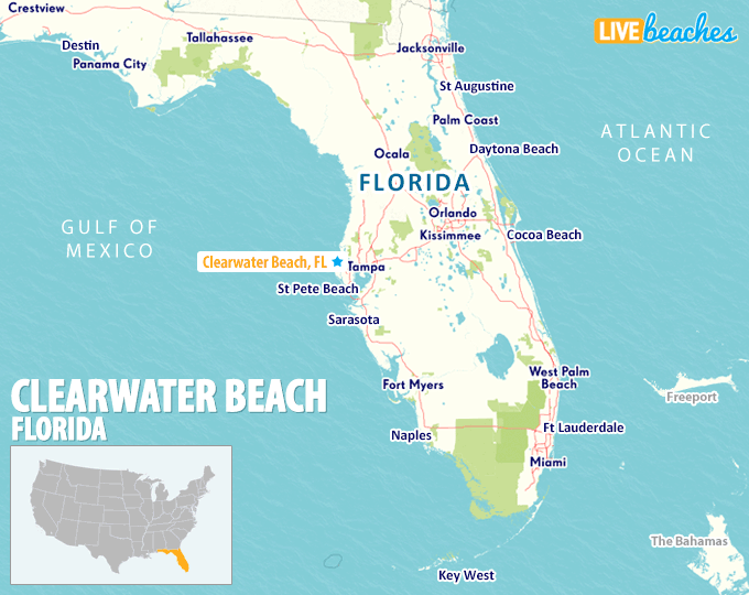 Map of Clearwater Beach, Florida