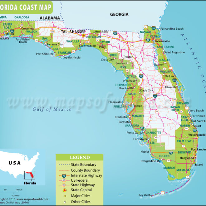 Map Of Coastal Florida