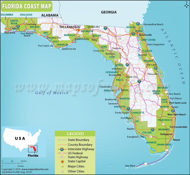 Florida Coast Map