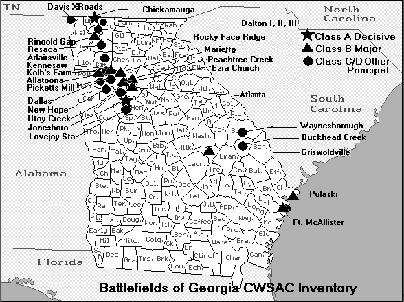 Georgia State Flag Civil War Map