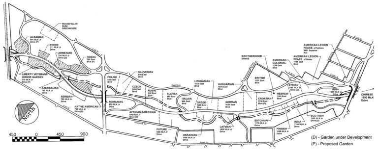 Map Of Cleveland Cultural Gardens