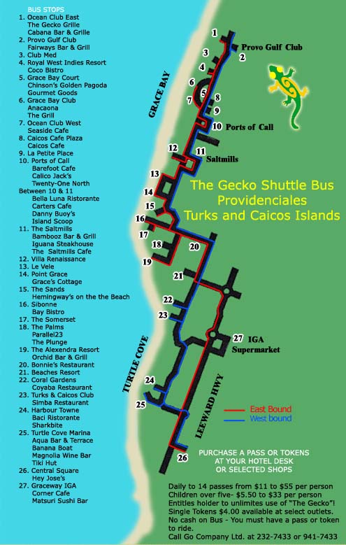 Map of Hotels on Grace Bay Beach