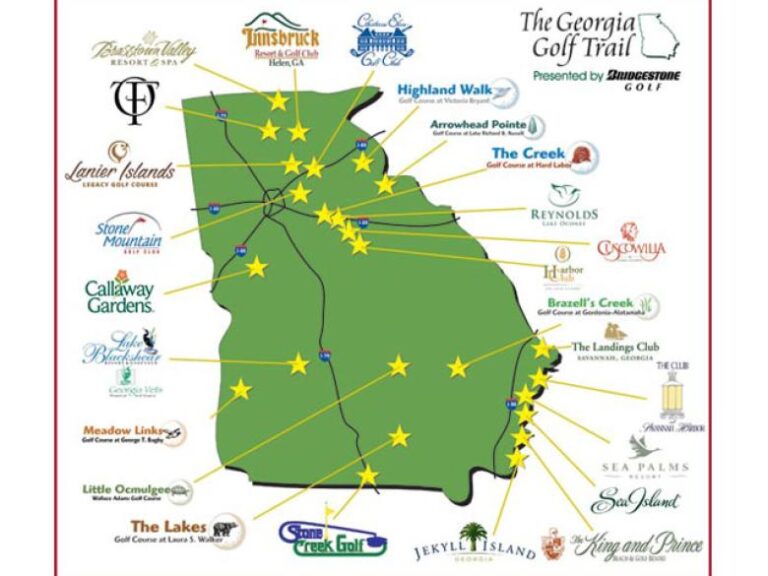 Map Of Golf Courses In Georgia