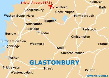 Map of Glastonbury, UK