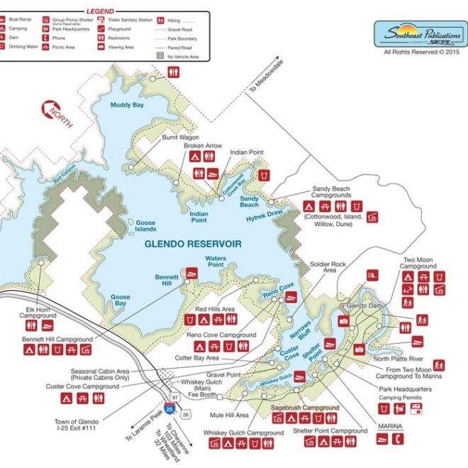 Map Of Glendo Reservoir Wyoming