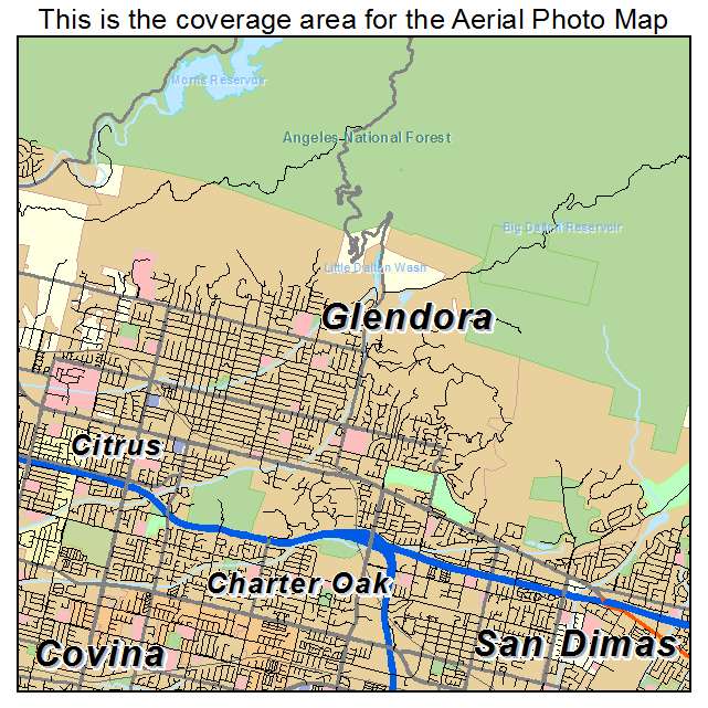 Map of Glendora, California