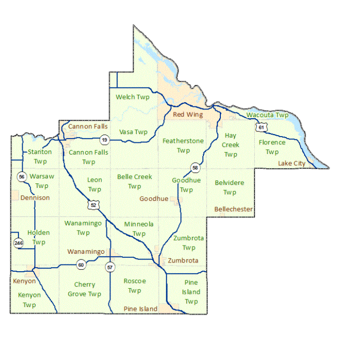 Map Of Goodhue County Mn