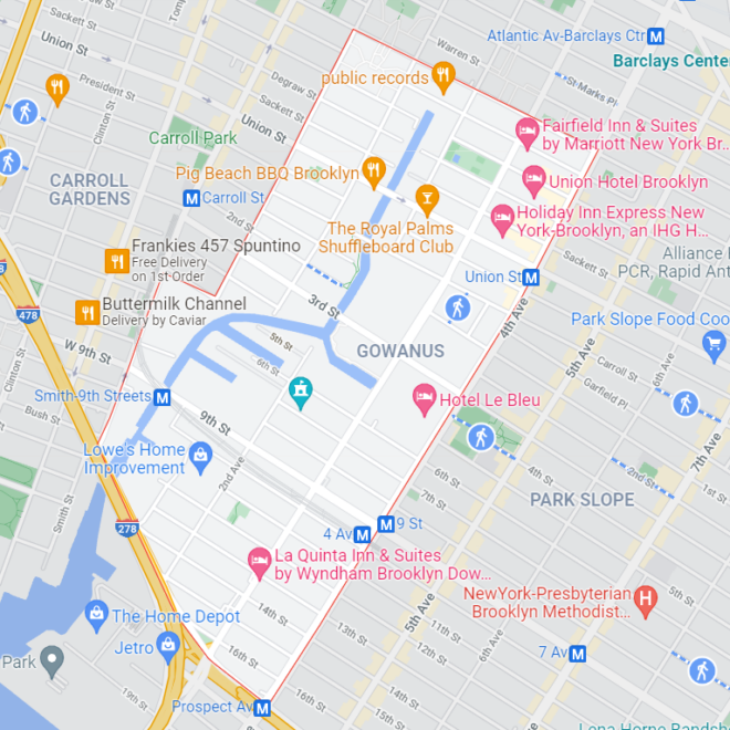 Map Of Gowanus Brooklyn