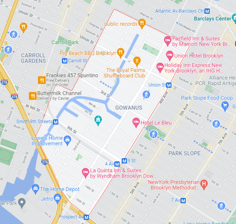 Map Of Gowanus Brooklyn