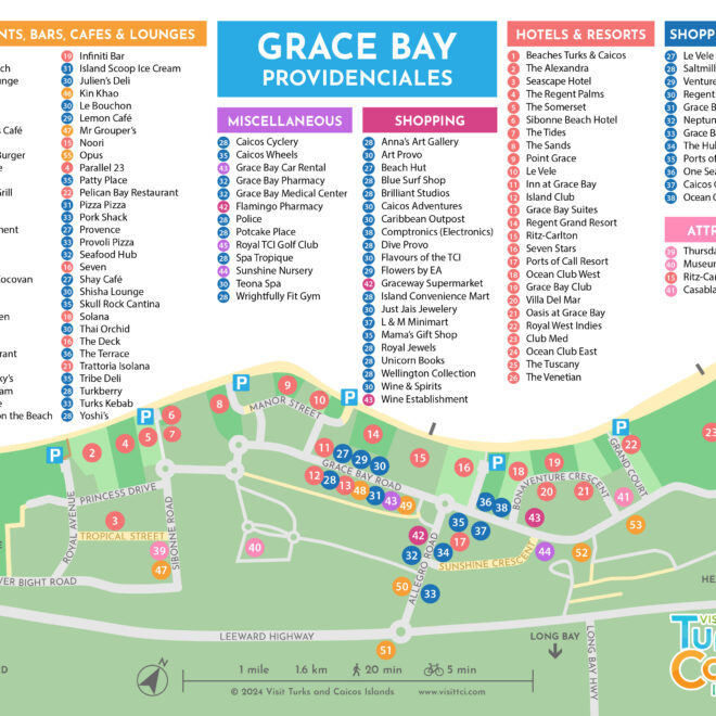 Map Of Grace Bay Resorts And Restaurants
