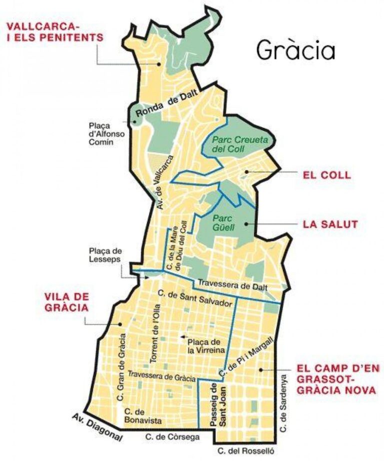Map Of Gracia Barcelona