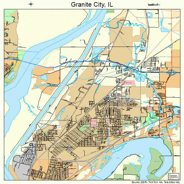 Granite City Illinois Street Map 1730926